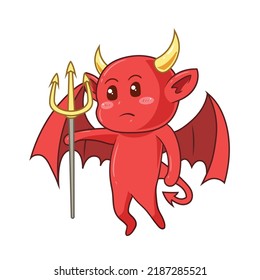 cute character of a little devil. vector illustration