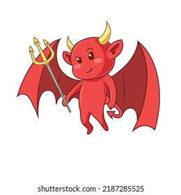 cute character of a little devil. vector illustration