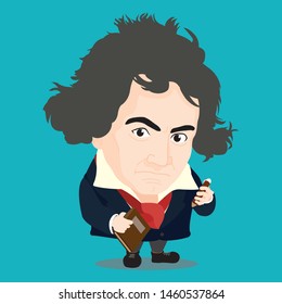 Cute character of Ludwig van Beethoven