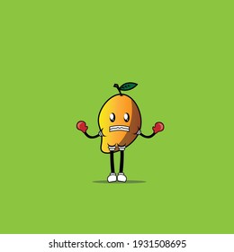 lindo personaje mango enojado, boxeo, pelea