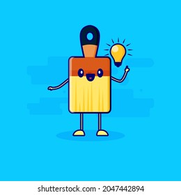 cute character mascot idea brush