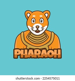 cute character mascot lion pharaoh lion mesir