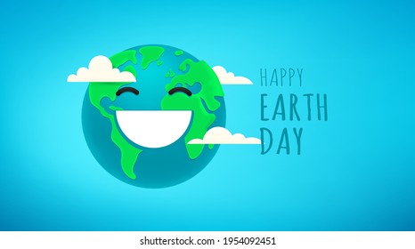 Cute character - mother Earth. Happy Earth Day vector illustration