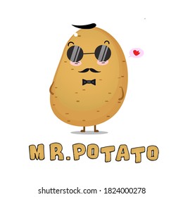 Cute character Mr Potato. Vector eps 10.