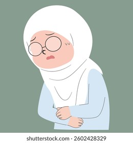 Cute character muslim woman faceless 