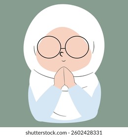 Cute character muslim woman faceless 