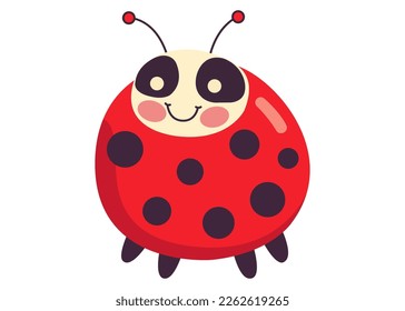 cute character with a muzzle ladybug. flat vector illustration
