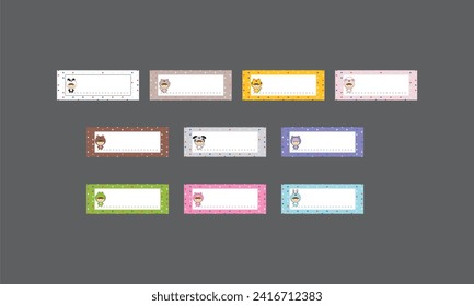 Cute Character Nametag Element Set