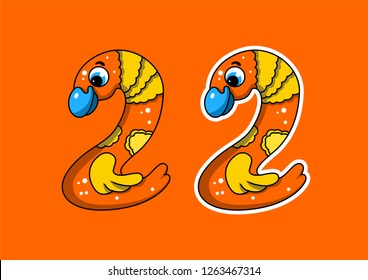 cute character number for kids, number two
