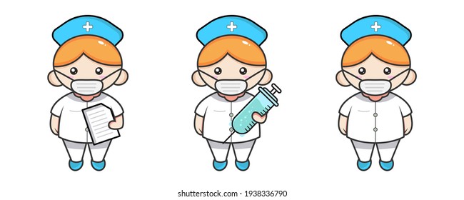 The cute character of a nurse is suitable for congratulating World Sisters' Day