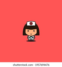 cute character of nurse,cute style for t shirt, sticker, logo element