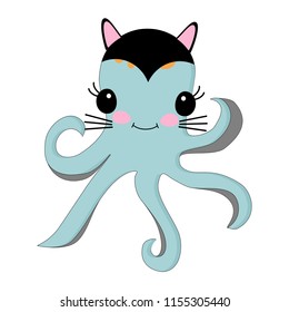 cute character octopus for holiday halloween in cartoon style