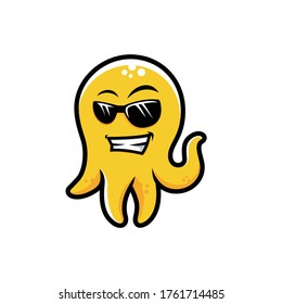 Cute character octopus logo vector.