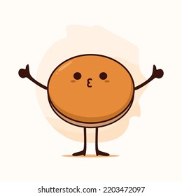 cute character pancake cartoon illustration vector