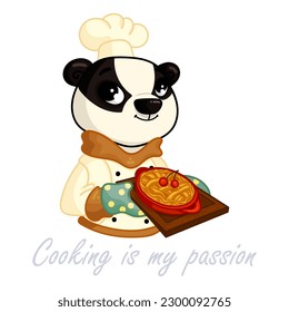 Cute character pastry chef and collection of cakes, sweets, cookies hand-drawn in vector and isolated on a white background. Collection of hand-drawn confectionery element