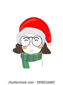 Cute character people on their style vector illustration. Simple color, vintage, hand drawing. Isolated on white background.