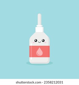 Cute character pills icon in flat style. Happy tablet vector illustration on isolated background. Medical drug sign business concept.