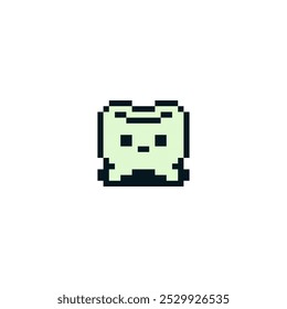 Cute character pixel art icon. Logo for game design. 8-bit. Isolated abstract vector illustration. Game assets. Design for stickers, web, mobile app.