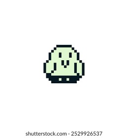 Cute character pixel art icon. Logo for game design. 8-bit. Isolated abstract vector illustration. Game assets. Design for stickers, web, mobile app.