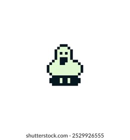 Cute character pixel art icon. Logo for game design. 8-bit. Isolated abstract vector illustration. Game assets. Design for stickers, web, mobile app.