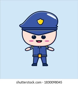 cute character police man vector
