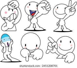 Cute character poses that are easy to use in various media