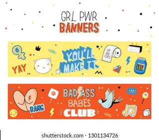 Cute character print with doodles  - creative set including trendy quotes and cool stylized elements. Cartoon style illustration in vector. Good for patches, stickers, posters, cads, shirt, stationery