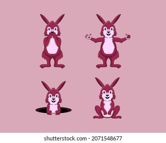 cute character rabbit set bundle