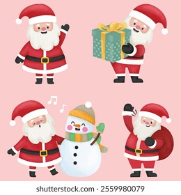cute character Santa Claus pack using hat