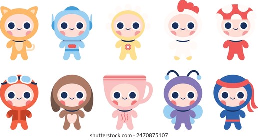 Cute Character Set Illustration Art