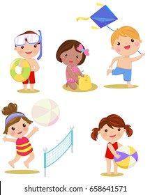 Cute character set of kids