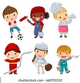Cute character set of kids