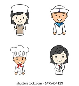 cute character set vector design