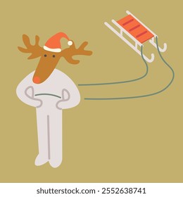 bonitinho personagem em forma doodle estilo em vetor para a decoração de Natal e Ano Novo. Elementos para poster adesivo design logotipo decoração