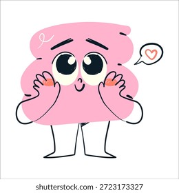 Elemento lindo de la forma del carácter con la expresión facial. Ilustración vectorial dibujada a mano.