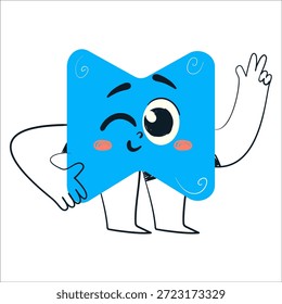 Elemento lindo de la forma del carácter con la expresión facial. Ilustración vectorial dibujada a mano.