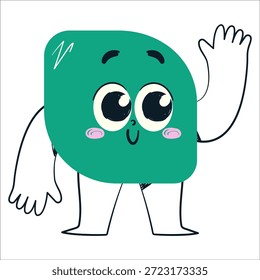 Elemento lindo de la forma del carácter con la expresión facial. Ilustración vectorial dibujada a mano.