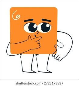 Elemento lindo de la forma del carácter con la expresión facial. Ilustración vectorial dibujada a mano.