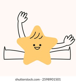 Cute character shape with funny expression. Cartoon isolated vector illustration.