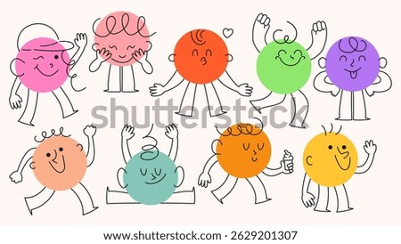Cute character shape with funny expression. Cartoon isolated vector illustration.