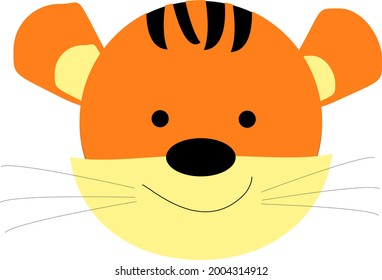 A cute character of sitting tiger cub