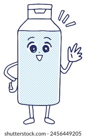 Cute character of skin care lotion