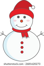 Cute character snowman vector illustration