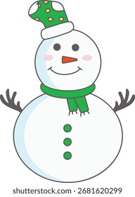 Personagem bonito boneco de neve ilustração vetor