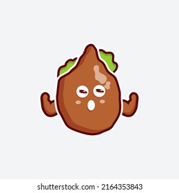 cute character soil brown sticker and mascot design for online shop emoticon set bundle in white background