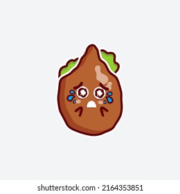 cute character soil brown sticker and mascot design for online shop emoticon set bundle in white background