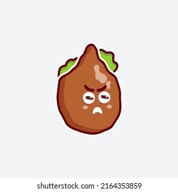 cute character soil brown sticker and mascot design for online shop emoticon set bundle in white background