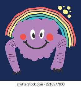 cute character space aliens stars and planets vector