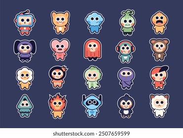 Cute Character Sticker Illustration Element Set