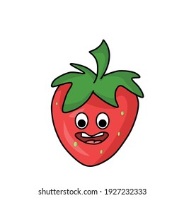cute character strawberry vector template design illustration